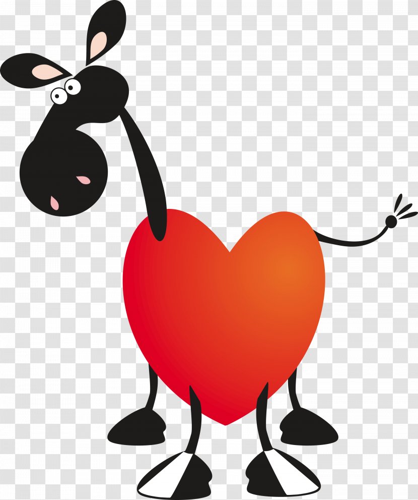 Valentine's Day Heart Donkey - Frame - Happy Valentines Transparent PNG