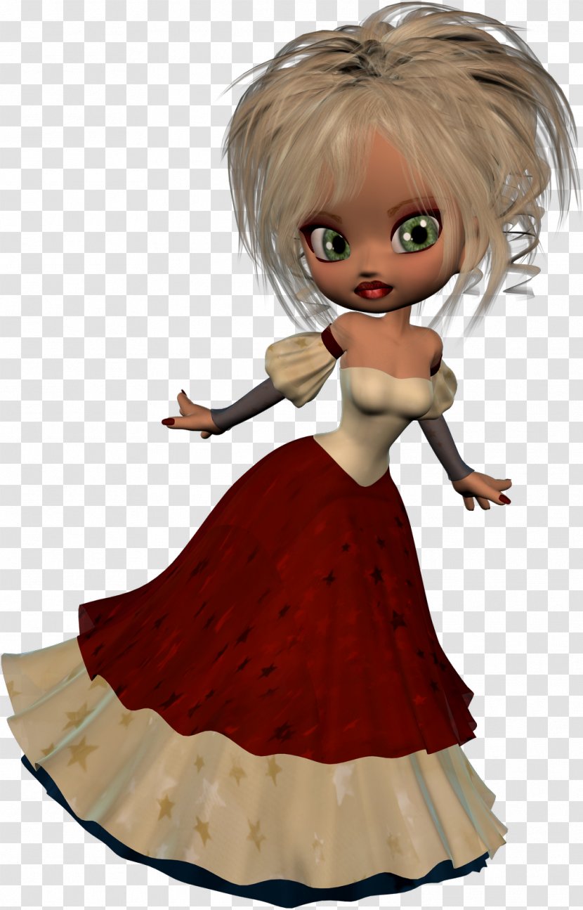 Brown Hair Doll Character Cartoon Fiction - Small Cute Transparent PNG