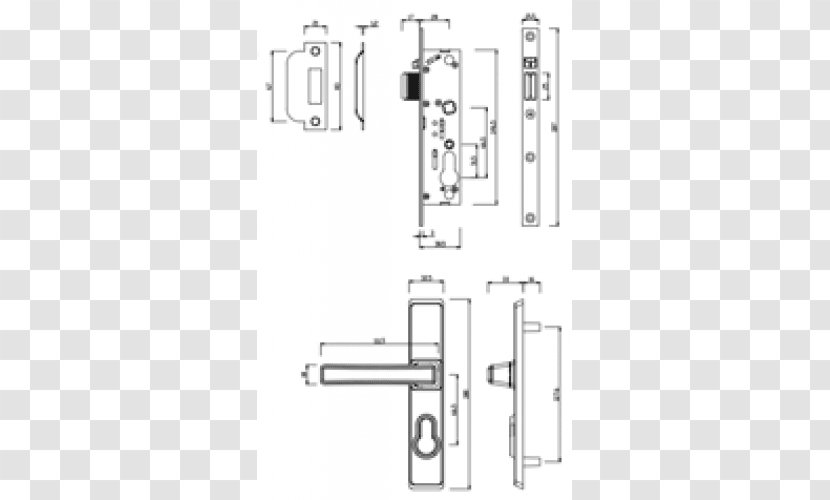 Door Handle Drawing Line Angle - Lock Transparent PNG