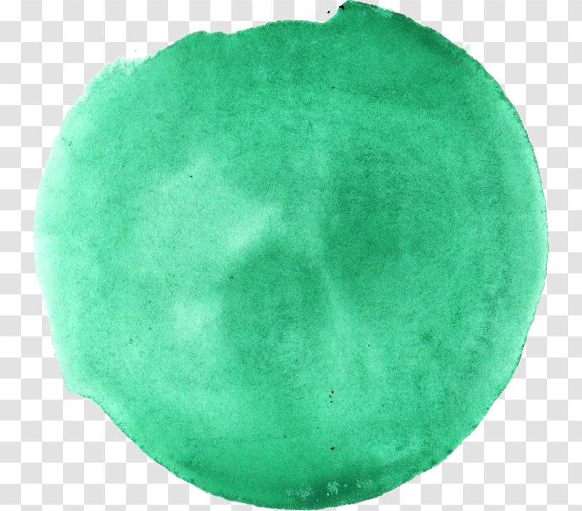 Green Circle Watercolor Painting Turquoise - Stain Transparent PNG