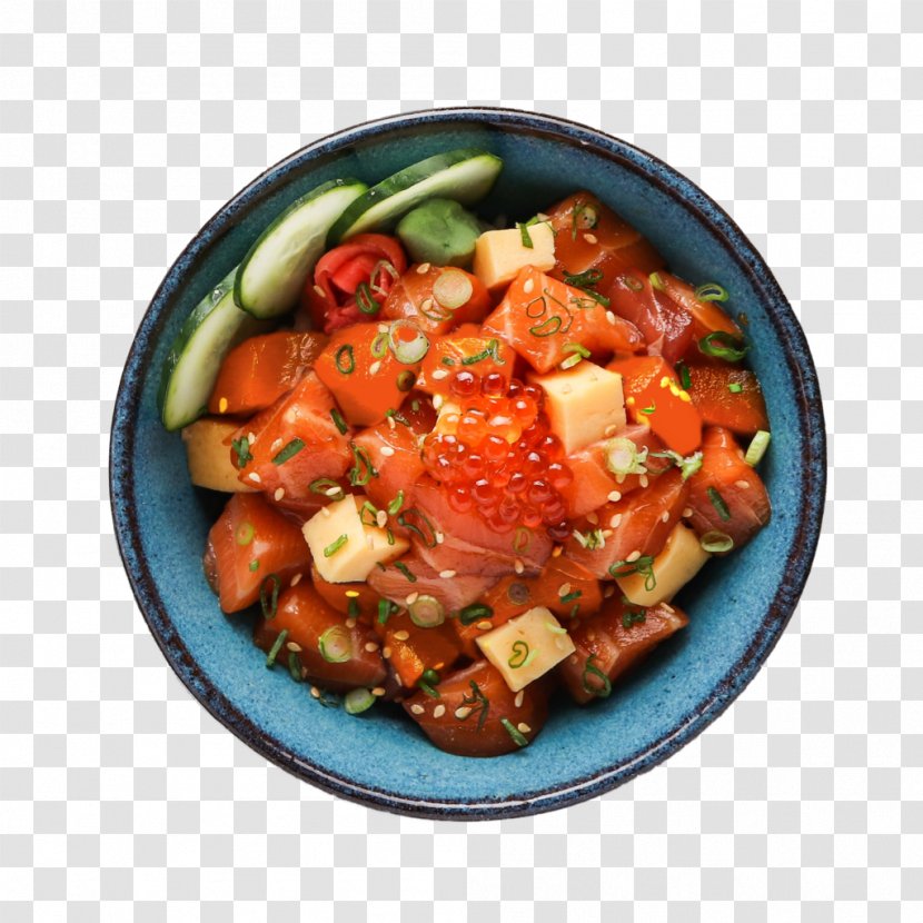 Donburi Vegetarian Cuisine Sushi Chirashizushi Sashimi - Dish Transparent PNG