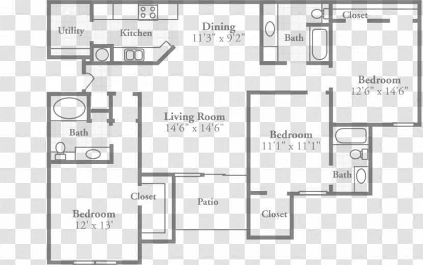 House Plan Floor Room Apartment - Bed Transparent PNG