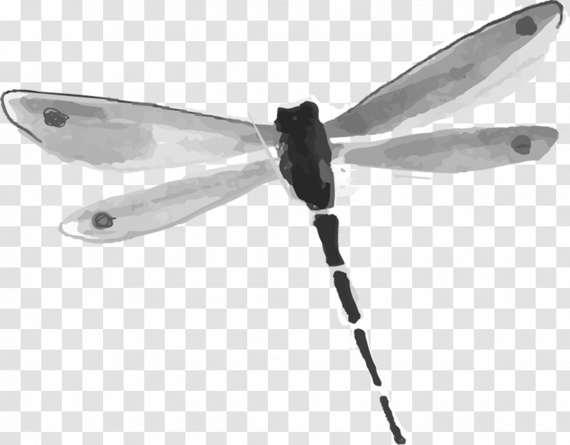 Ink Wash Painting - Pixel - Dragonfly Transparent PNG