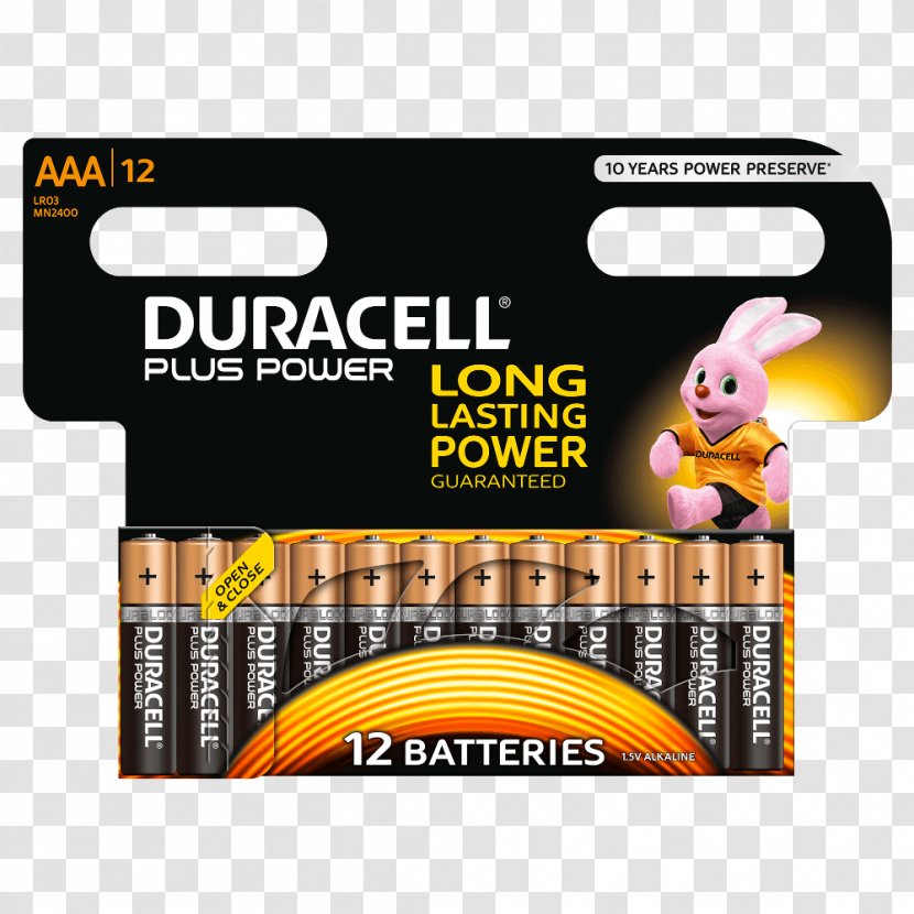 AAA Battery Alkaline Duracell Electric - Power Transparent PNG