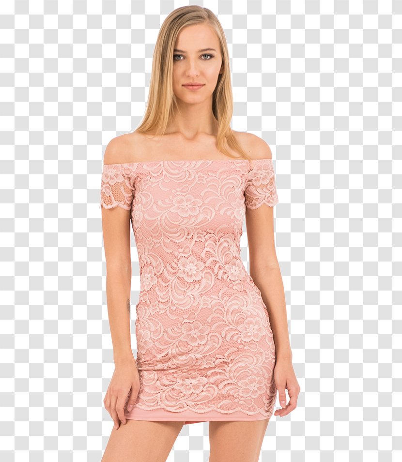 Shoulder Cocktail Dress Lace Sleeve Transparent PNG