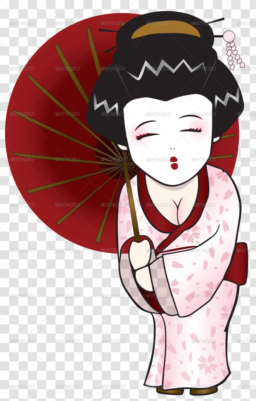 Geisha Clip Art - Watercolor - Woman Transparent PNG