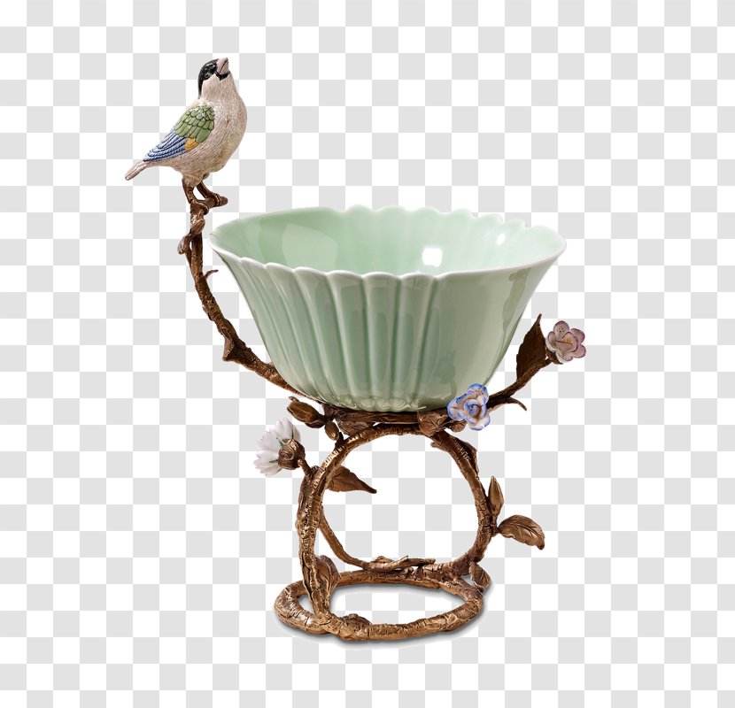 Bird Ceramic Flowerpot Porcelain Vase - Figurine - European Flower Pots Transparent PNG