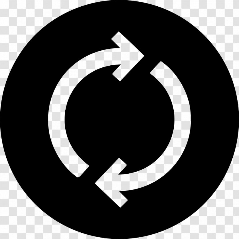 Sync Icon - Area - Black And White Transparent PNG