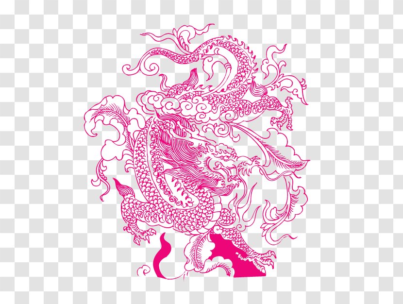 Tattoo Sticker Dragon - Flower - Vector Real Transparent PNG