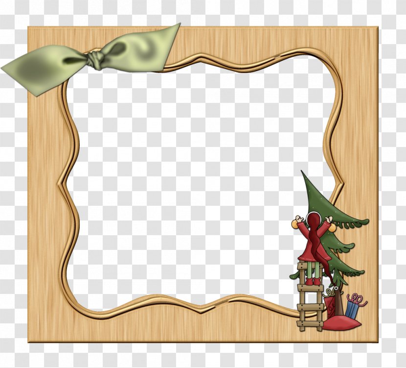 Picture Frame Christmas Clip Art - Animation - Wooden Bow Wave Border Transparent PNG