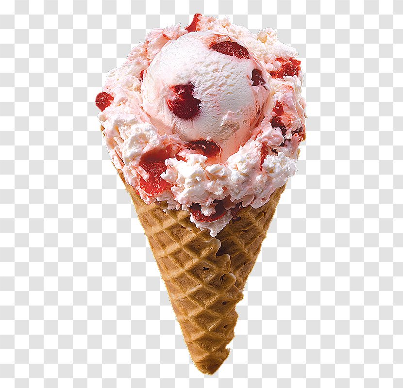 Ice Cream Cones Waffle Strawberry - Cherry - Floating Balloons Transparent PNG