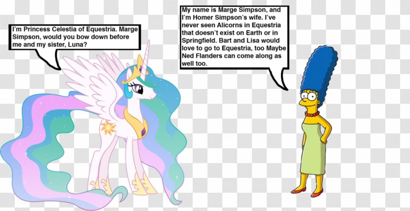 Princess Celestia Luna Pony Pinkie Pie Twilight Sparkle - Cartoon - Marge Simpson Transparent PNG