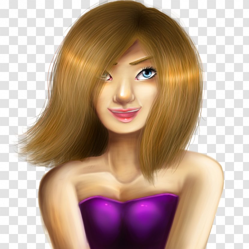 Blond Layered Hair Coloring Brown - Wig Transparent PNG