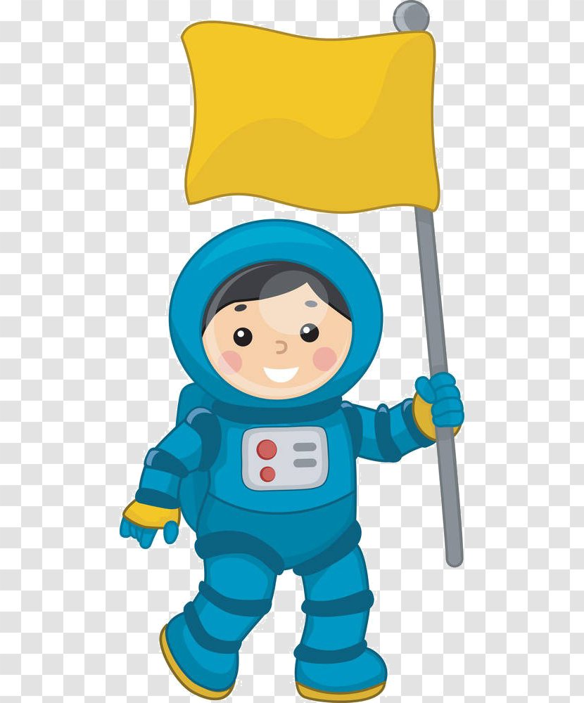 Astronaut Space Suit Clip Art - Play - Cartoon Child Flag Transparent PNG