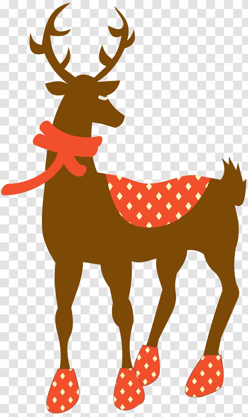 Reindeer Christmas Card Clip Art - Wildlife - Deer Transparent PNG