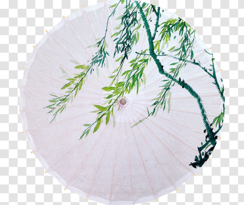 Oil-paper Umbrella Ink Wash Painting - Art Paper Branch Transparent PNG