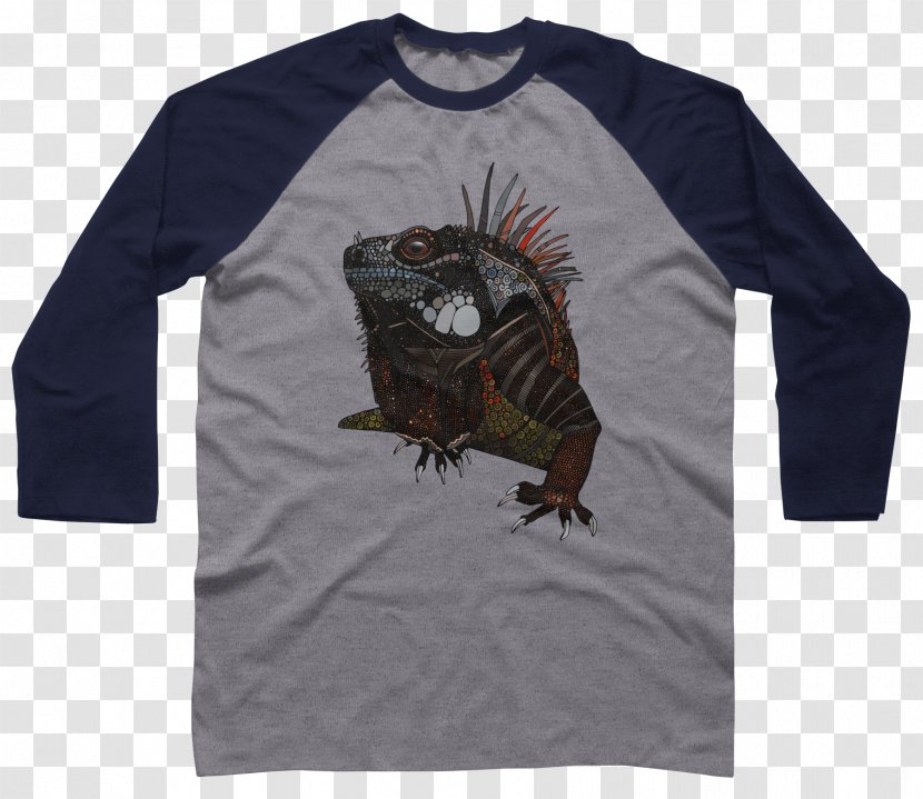 Long-sleeved T-shirt Raglan Sleeve - Long Sleeved T Shirt - Iguana Transparent PNG