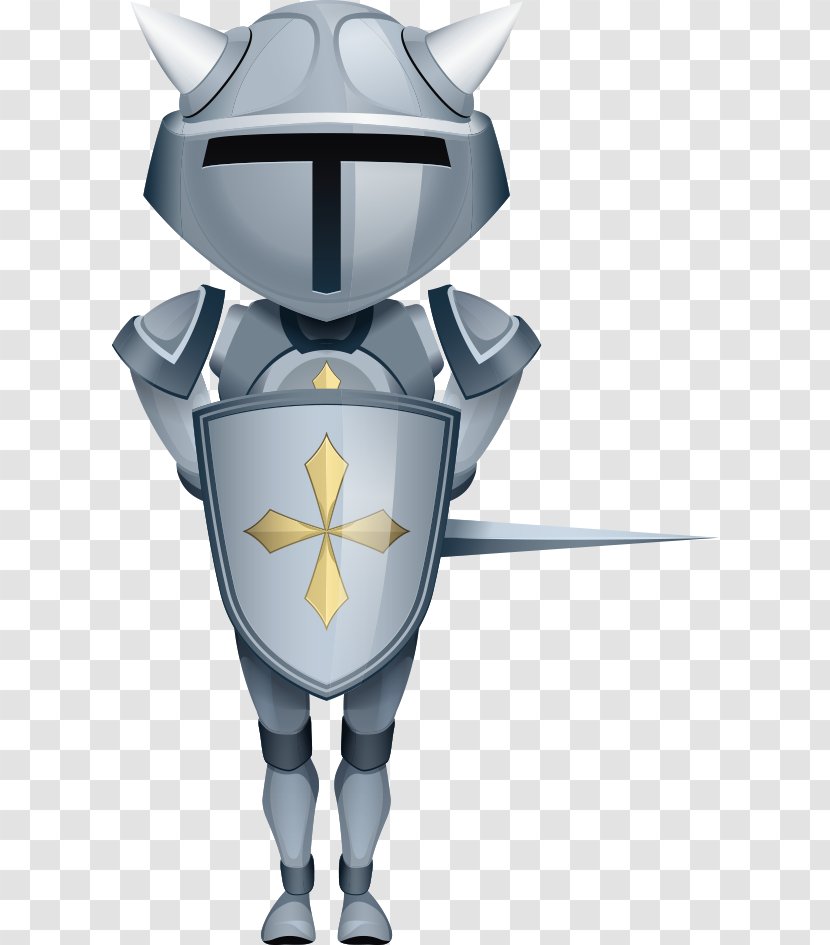 Knight Cartoon Body Armor Illustration - Vector Transparent PNG
