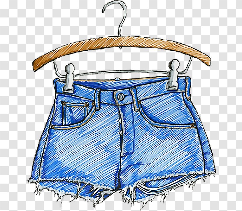 Jeans Cartoon - Denim - Swimsuit Bottom Blue Transparent PNG