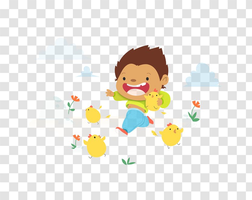 Child Computer File - Yellow - Cute Kids Transparent PNG