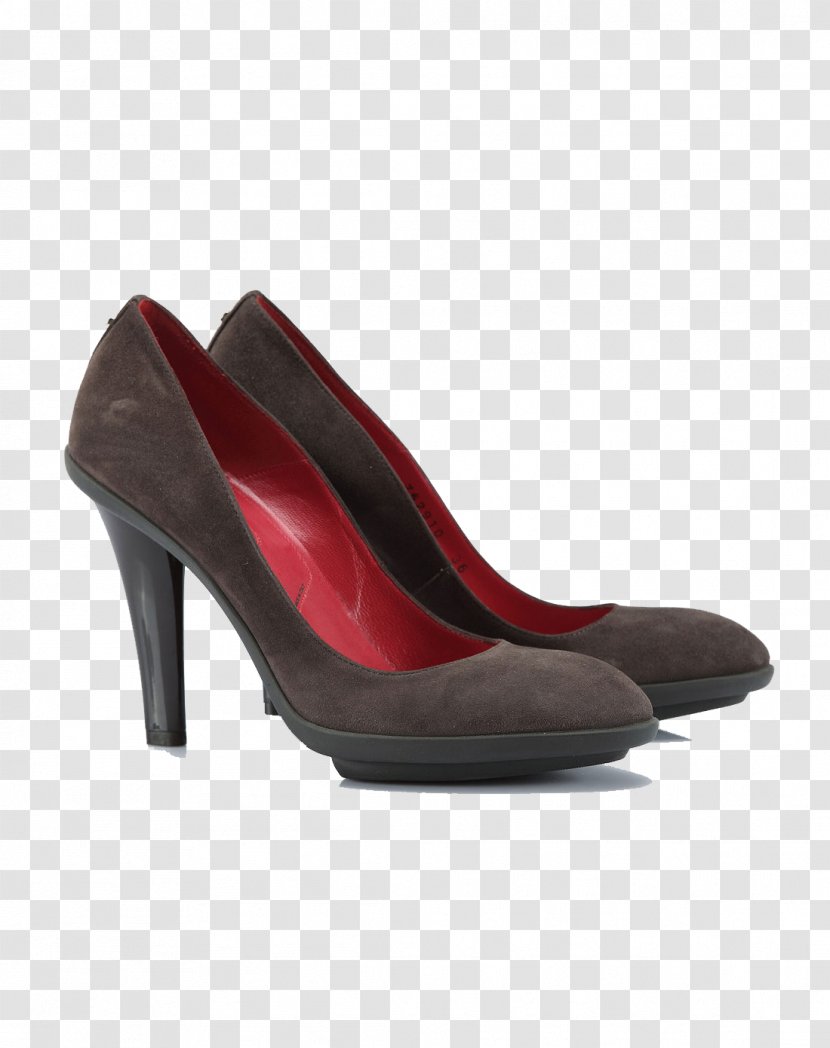 Suede Heel Red Shoe Pump - Leather - High Heels Transparent PNG