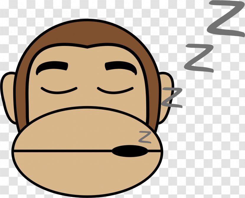 Ape Emoji Monkey Drawing Clip Art - Face - Sleep Transparent PNG