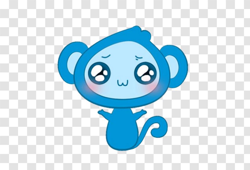 Ape Monkey - Lovely Blue Little Transparent PNG