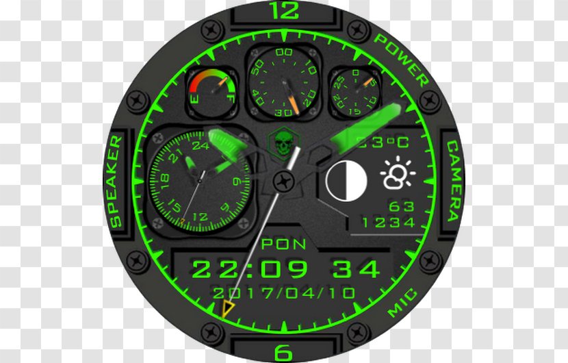 Green Motor Vehicle Speedometers Product Design Tachometer - Gauge - Clockskin Transparent PNG