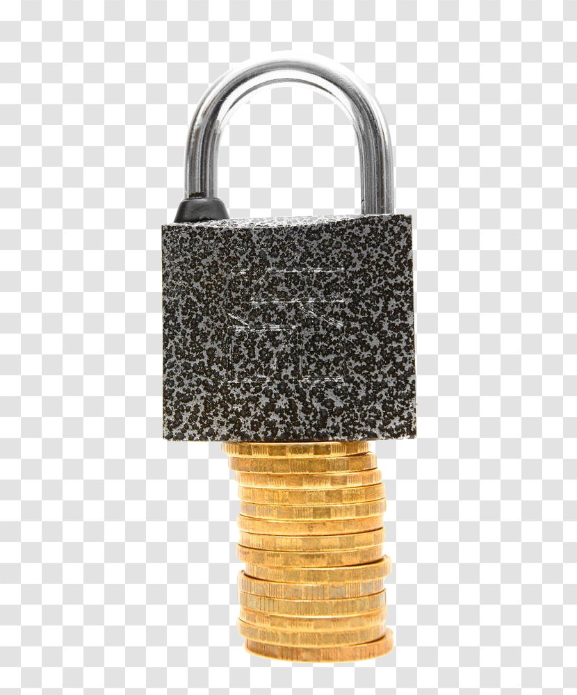 Padlock Gold Coin - Coins And Locks Transparent PNG