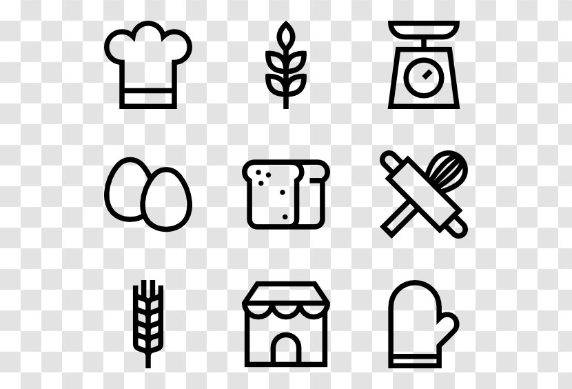 Icon Design Clip Art - Black And White - Bakery Transparent PNG