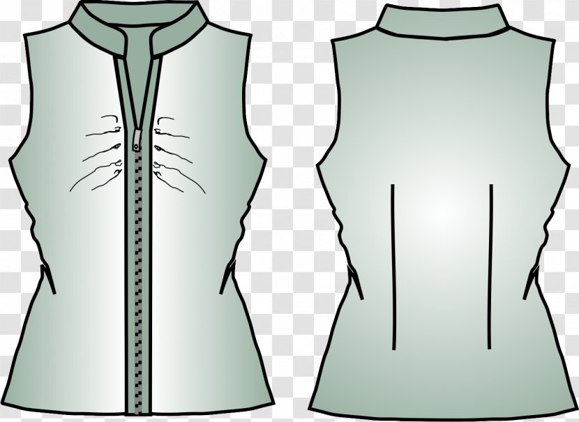 Sleeveless Shirt Gilets Pattern - Vest - Design Transparent PNG