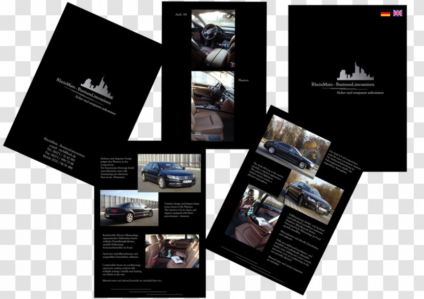 Limousine Car Brochure Service Audi - Pamphlet - Flyer Template Transparent PNG