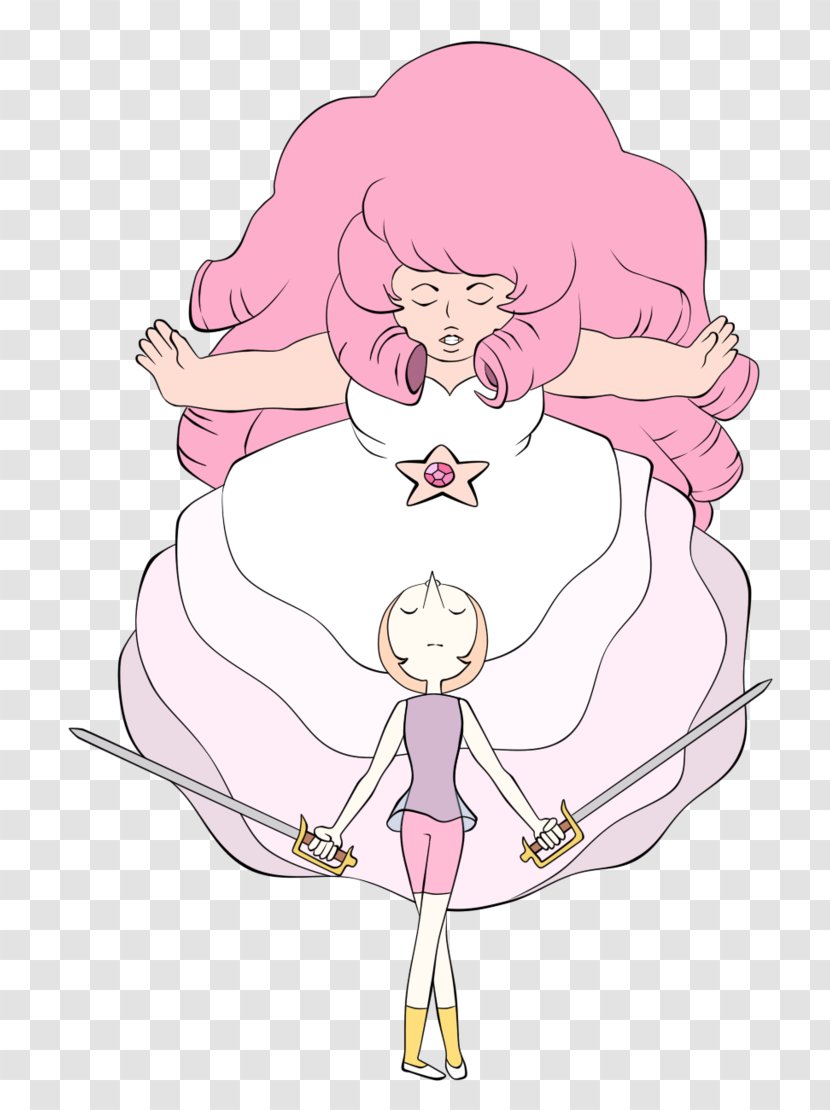 Pearl Steven Universe Rose Quartz Gemstone - Silhouette - Heart Transparent PNG