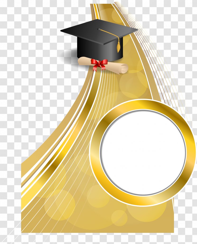 Graduation Ceremony Diploma Square Academic Cap Clip Art - Gold - Certificate Transparent PNG