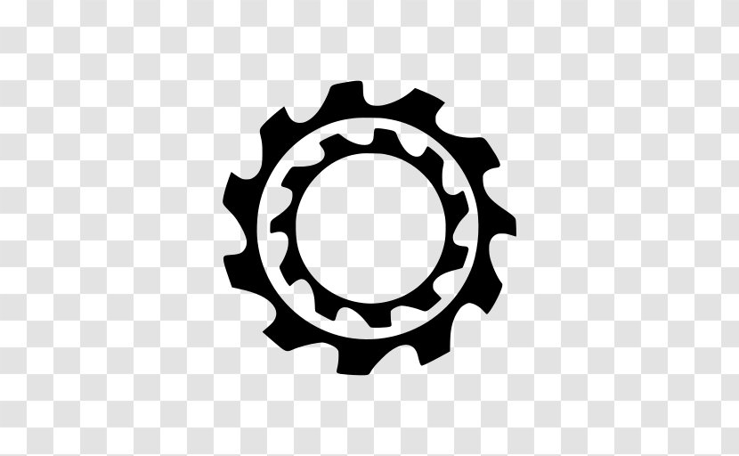 Bicycle Gearing Sprocket Wheel - Symbol - Blackandwhite Transparent PNG