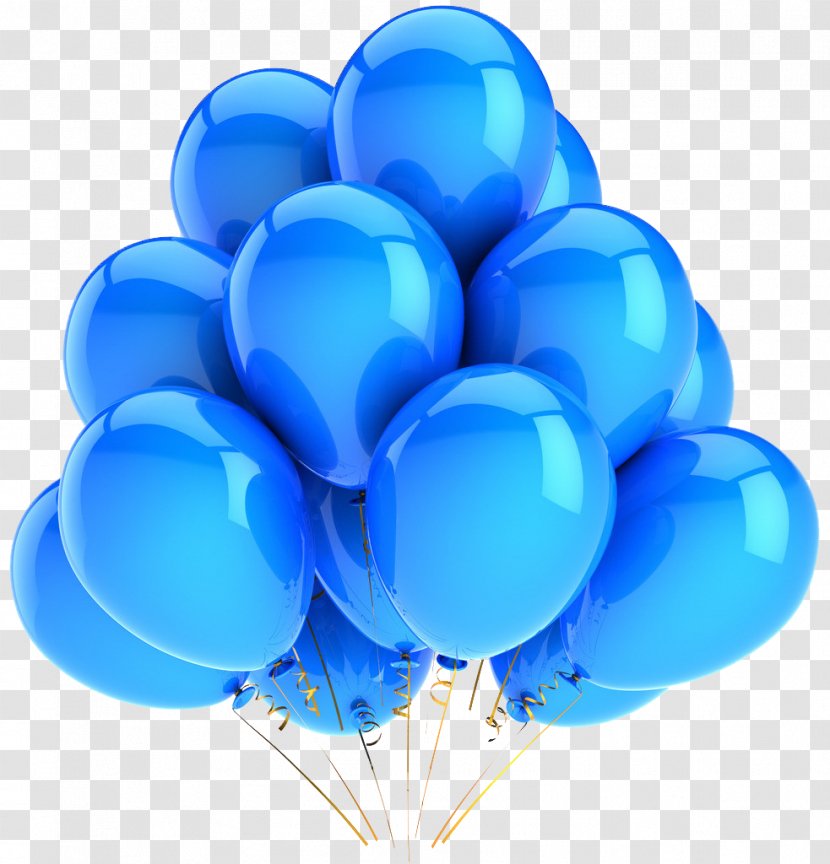 Blue Latex Balloons Party Birthday - Balloon - Jet Transparent PNG