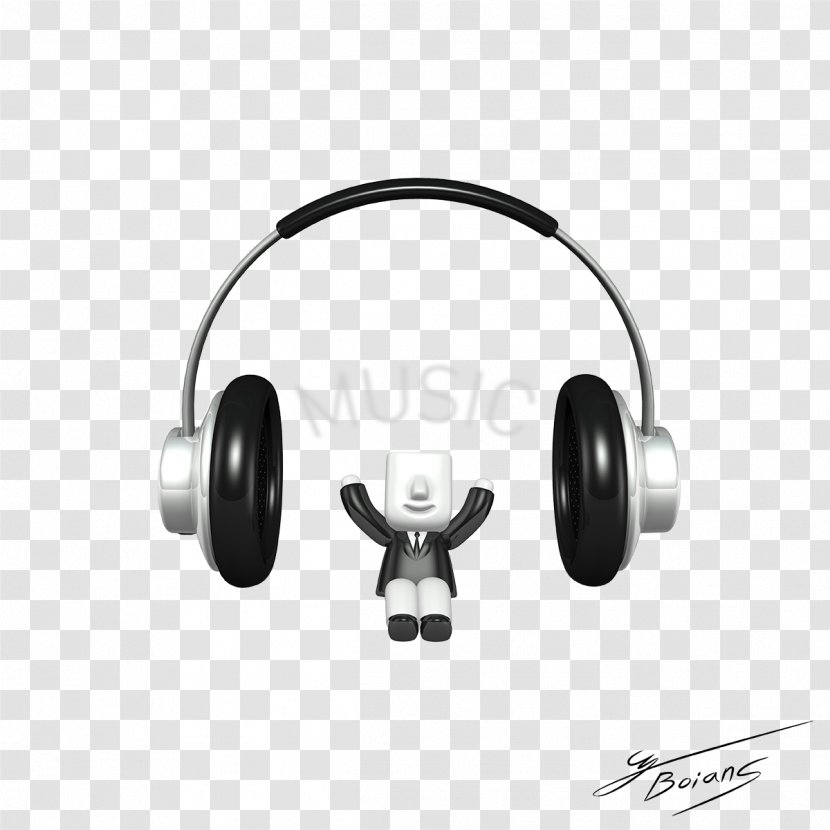 Headphones Download - Heart - 3D Villain Transparent PNG