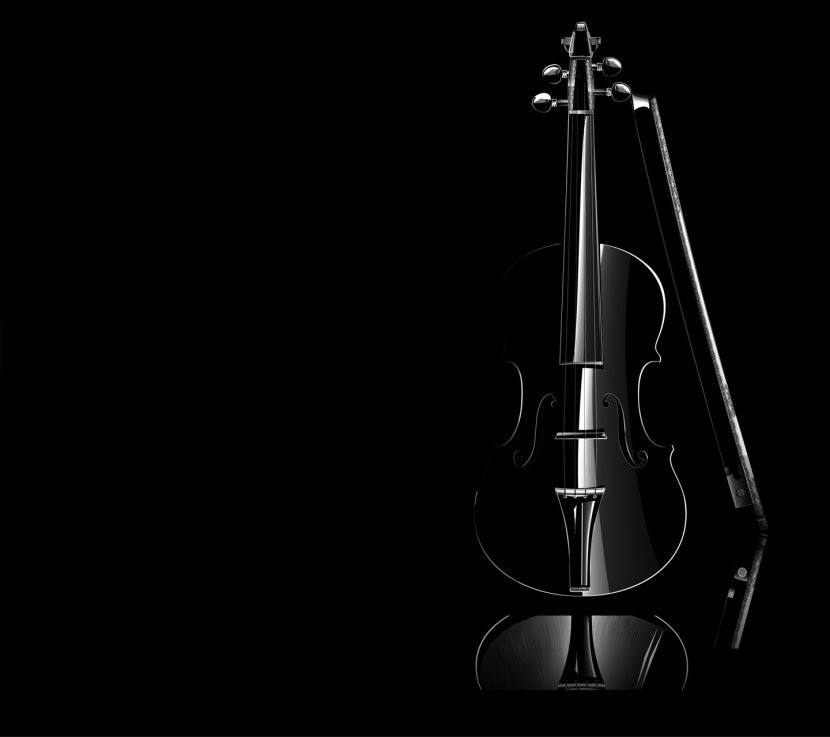 Violin Desktop Wallpaper 4K Resolution 1080p - Frame - Black And White Transparent PNG