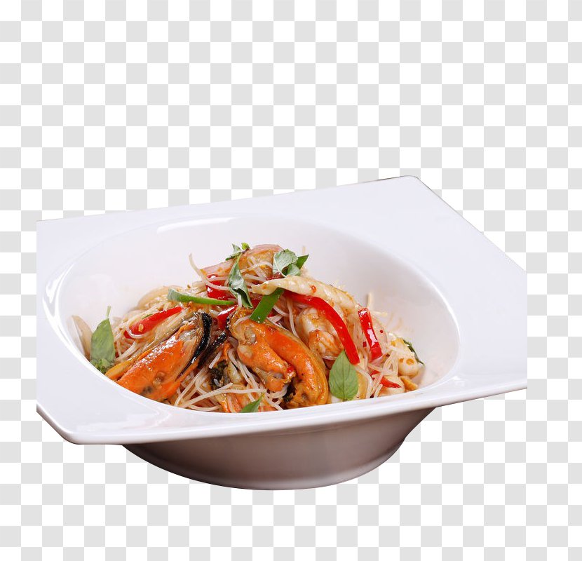 Yakisoba Fried Rice Caridea Nasi Goreng Thai Cuisine - Food - Seafood Transparent PNG