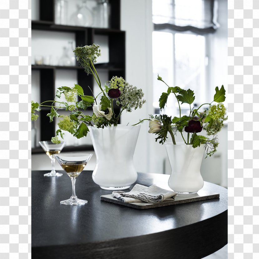 Floral Design Vase Glass Holmegaard White - Interior Transparent PNG