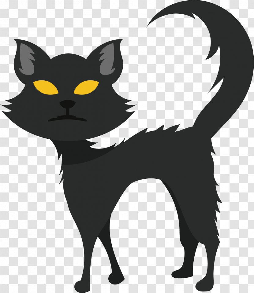 Black Cat Kitten Whiskers Domestic Short-haired - Dog Like Mammal - Horrible Transparent PNG