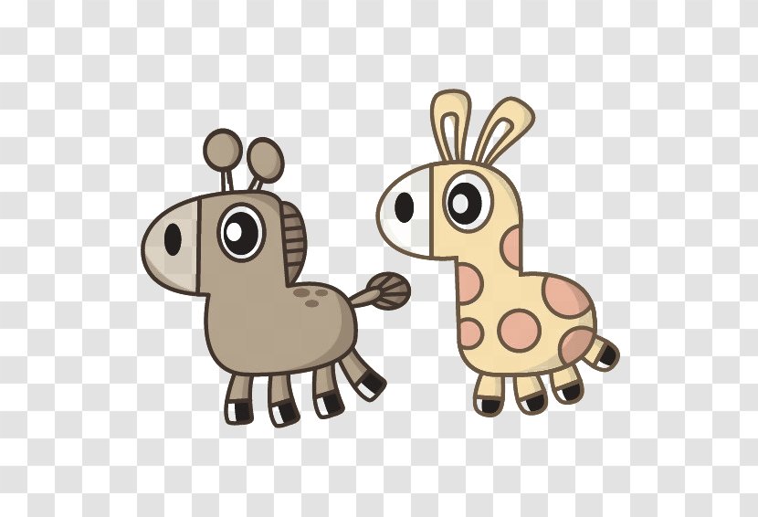 Giraffe Cartoon Illustration - Vertebrate - Creative Deer Transparent PNG