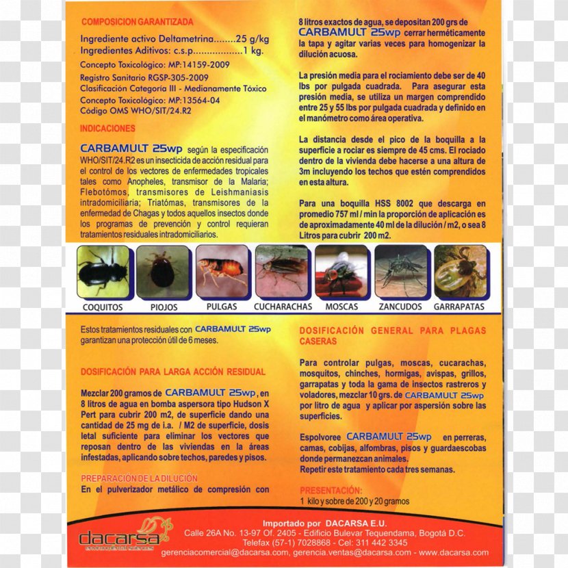 Insecticide Promecarb Deltamethrin Pyrethroid Ingredient - Folleto Transparent PNG