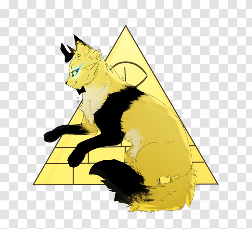 Cat Bill Cipher Mabel Pines Dipper Point Coloration - Yellow Transparent PNG