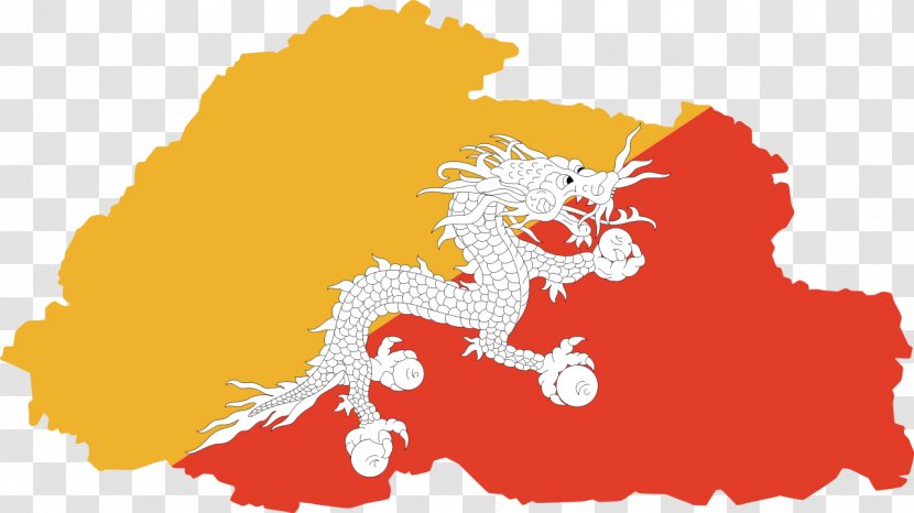Flag Of Bhutan Map National - Sky - Thumbtack Transparent PNG