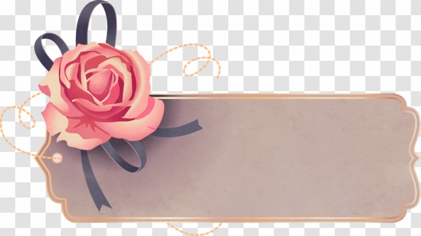 Icon - Pink - Vector Hand-painted Roses Tag Transparent PNG