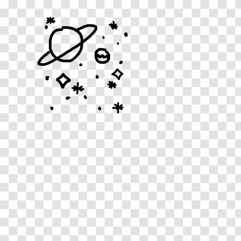 Galaxy Star Planet Clip Art - Black And White Transparent PNG