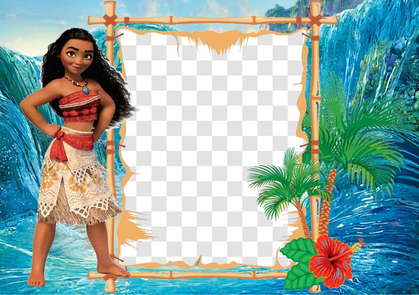 Moana Picture Frames Convite Party Photomontage - Flower Transparent PNG