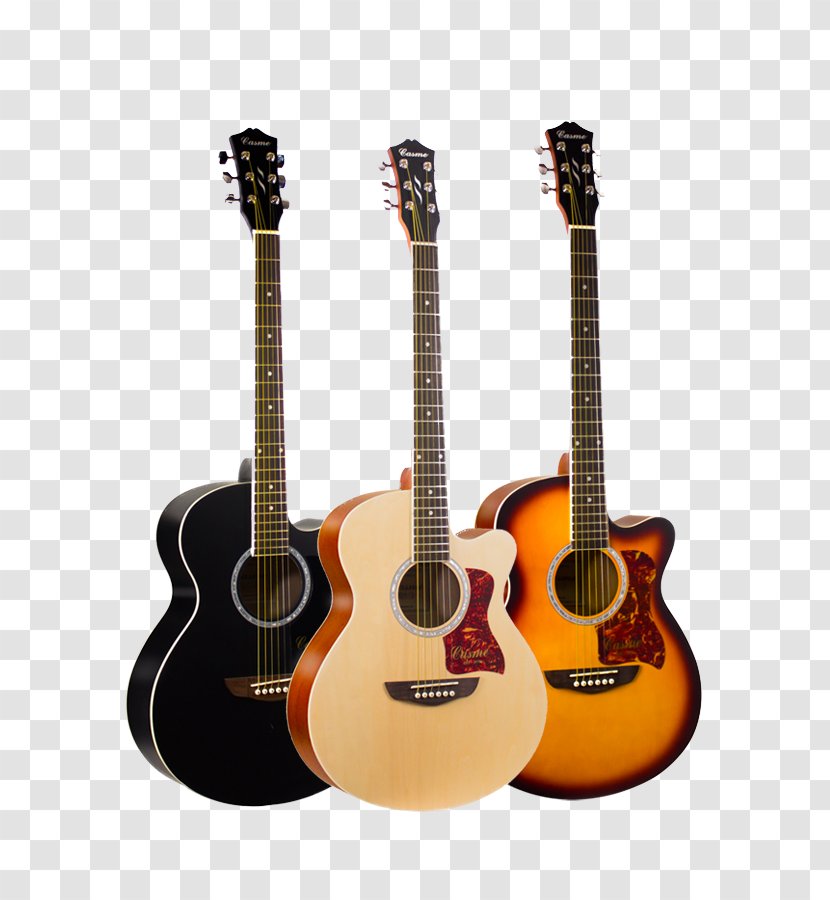 Acoustic Guitar Acoustic-electric Tiple Cavaquinho - Silhouette - Tricolor Transparent PNG