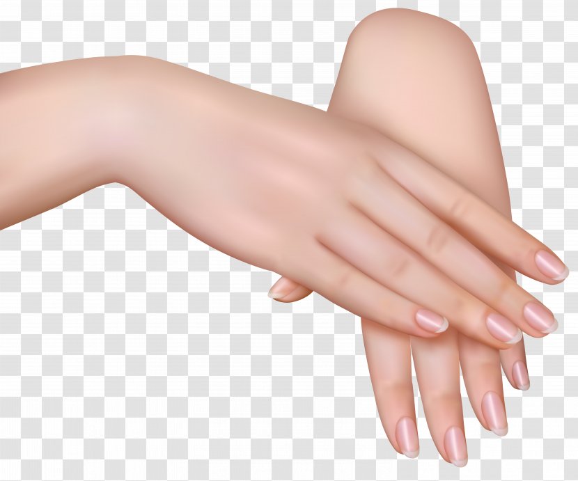 Hand Clip Art - Nail Care - Female Hands Clipart Image Transparent PNG